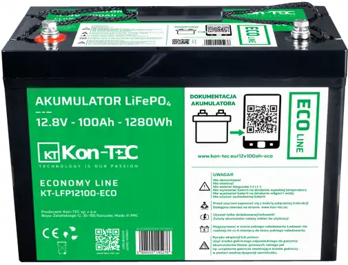 Kon-TEC ECO LiFePO4- Przod 100Ah